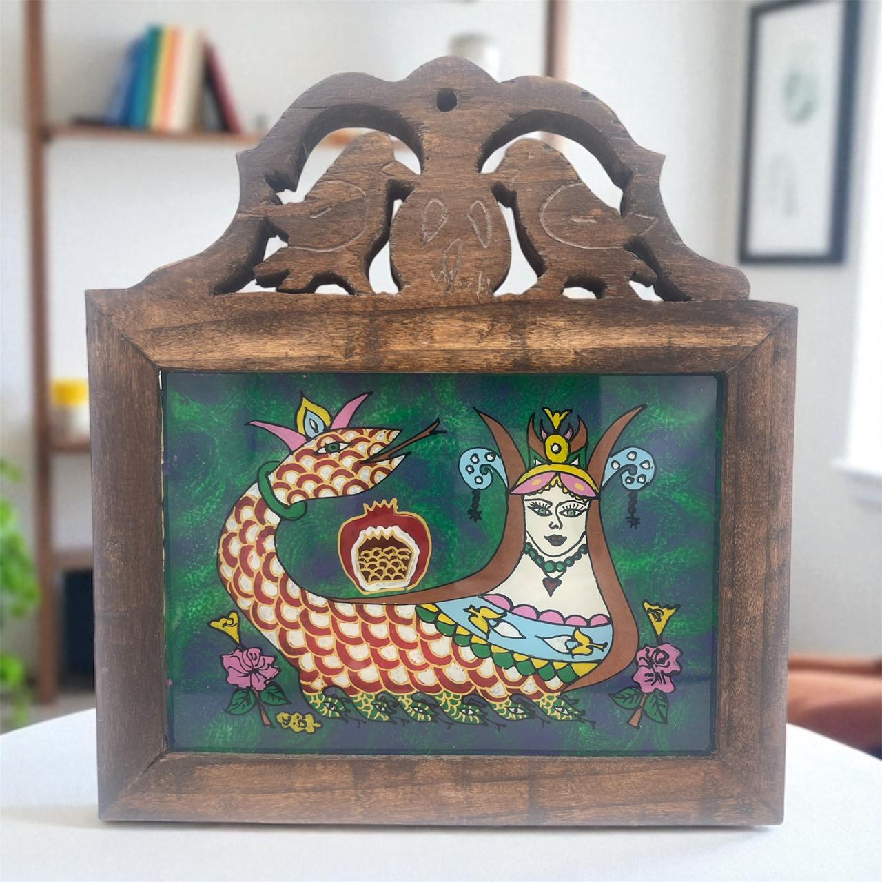 Shahmaran Reverse Glass Painting